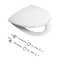 Sæde med låg til Sign hvid plast med quick release og fast beslag