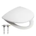 Sæde med låg til Sign i hvid plast med quick release, soft close og fast beslag