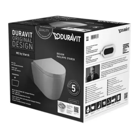 Duravit ME by Starck Væghængt toilet - inkl sæde - m/Skjult montering