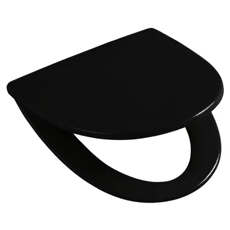 Sæde med låg til Sign i sort plast med quick release, soft close og fast beslag