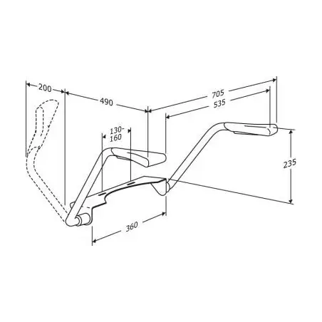 Armstøtte til mont. på toilet