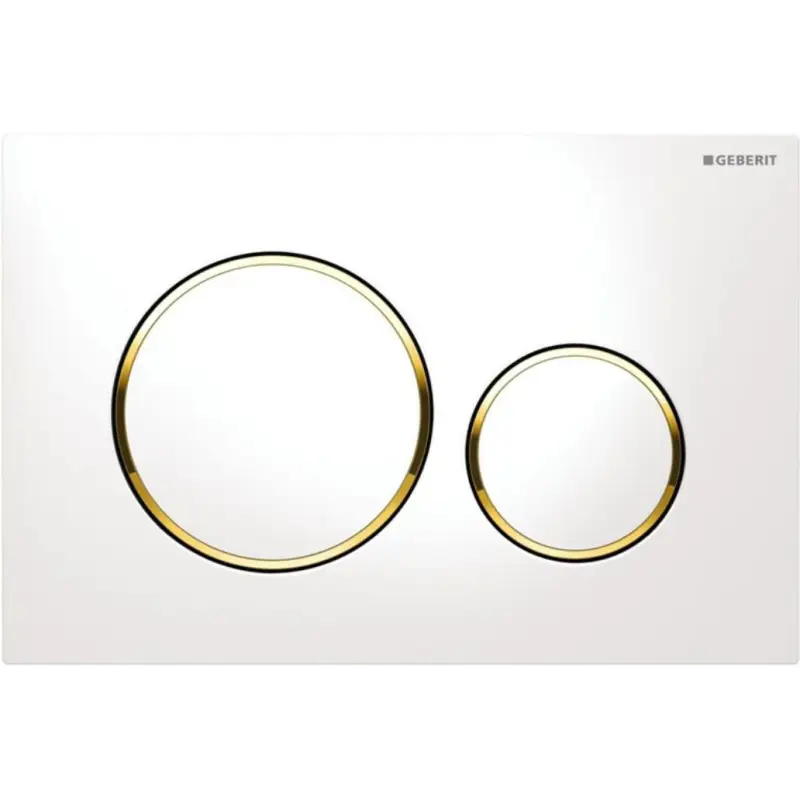Geberit Sigma 20, rund betjeningsplade - Hvid/guld