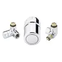 Danfoss RTX ventilsæt m/Returtermostat i højre side, Krom