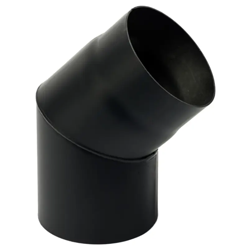 130 mm Metalbestos Sorte røgrør knærør 45°