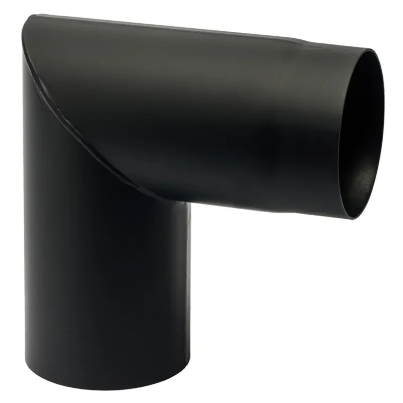 130 mm Metalbestos Sorte røgrør knærør, 90°