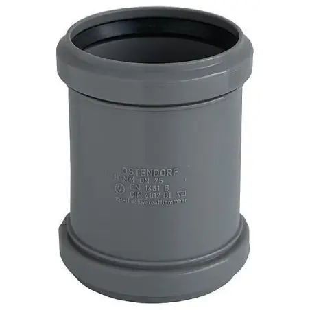 HTP dobbeltmuffe, grå, 110mm