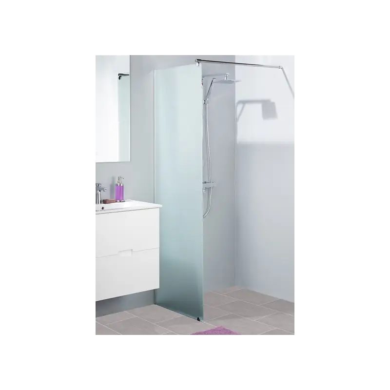 TopDesign Brusevæg 6mm, frostet glas - 65x200cm