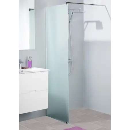 TopDesign Brusevæg 6mm, frostet glas - 65x195cm