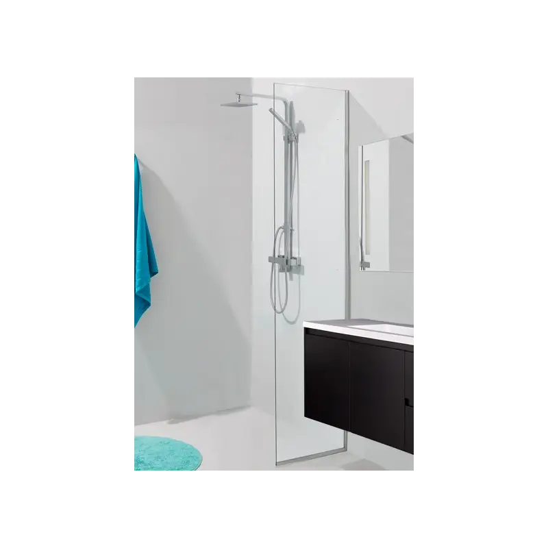 TopDesign Brusevæg 8mm, klar glas - 30x200cm - Nanobehandlet