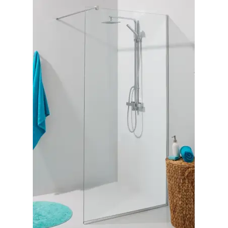 TopDesign Brusevæg 8mm, klar glas - 100x195cm - Nanobehandlet