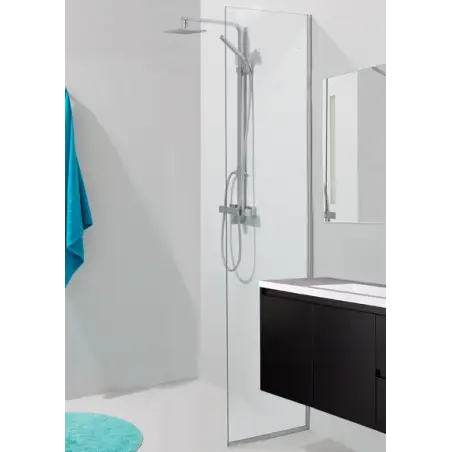 TopDesign Brusevæg 8mm, klar glas - 45x220cm - Nanobehandlet