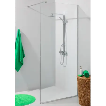 TopDesign Brusevæg 8mm, klar glas - 80x220cm - Nanobehandlet