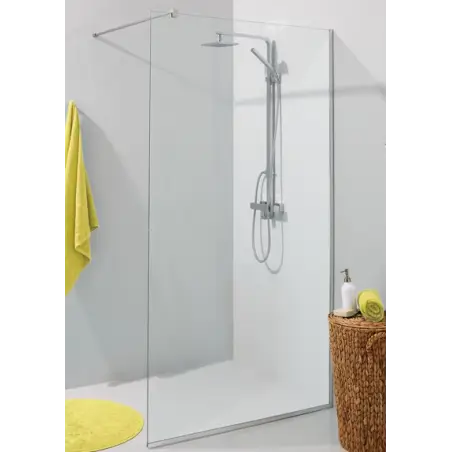 TopDesign Brusevæg 8mm, klar glas - 100x220cm - Nanobehandlet