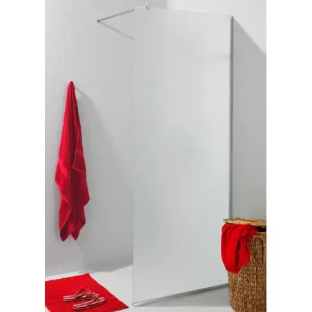 TopDesign Brusevæg 8mm, frostet glas - 80x220cm - Nanobehandlet
