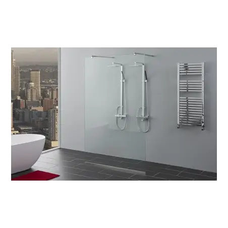 TopDesign Brusevæg 10mm, klar glas - 150x210cm - Nanobehandlet