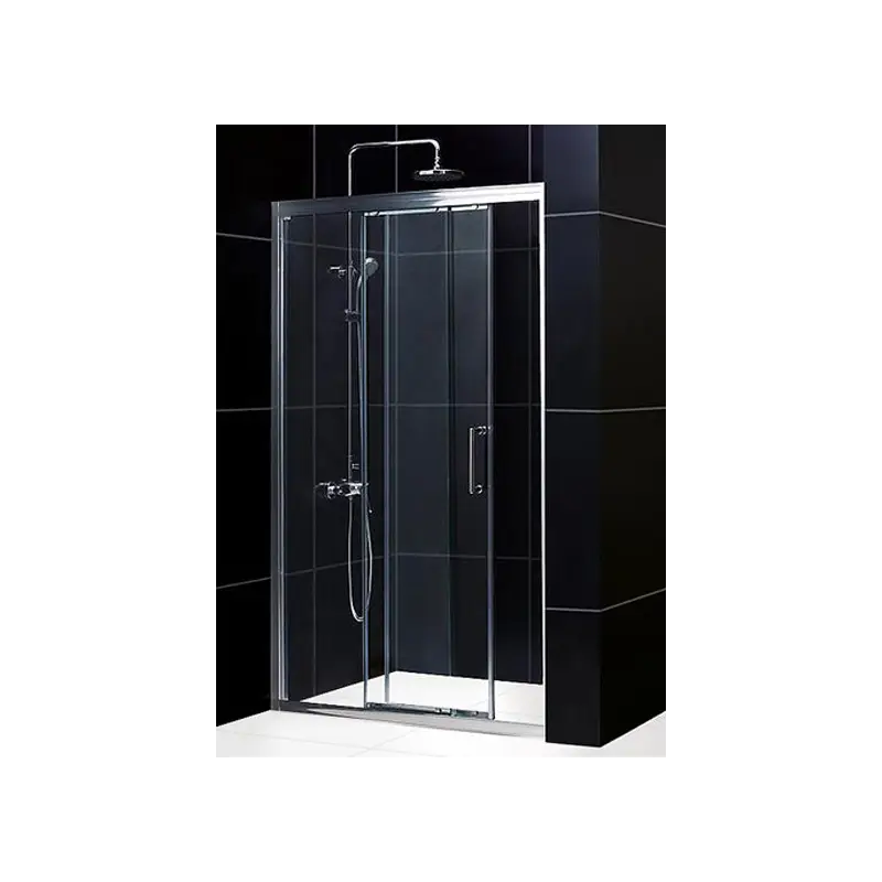 TopDesign 3-delt skydedør 8mm, klar glas - 93-98 x 200cm - højre model