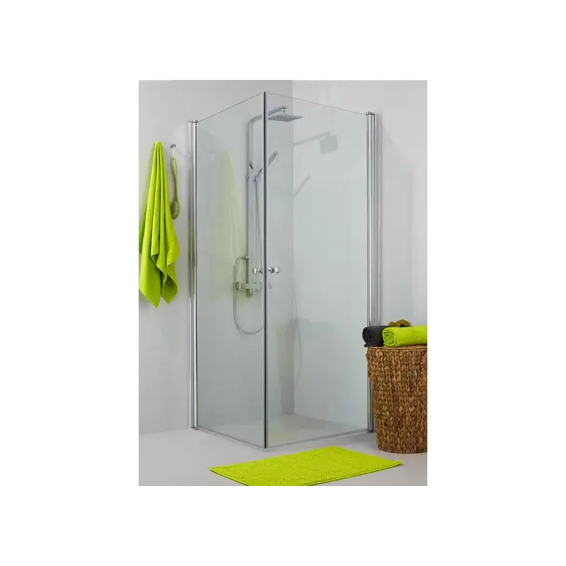 TopDesign Brusehjørne 6mm, klar glas - 80x80x200cm - komplet sæt