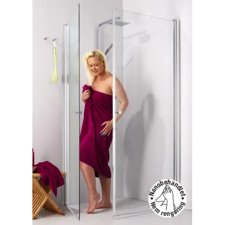 TopDesign Brusehjørne 8mm, klar glas - 86x86x197cm - komplet sæt
