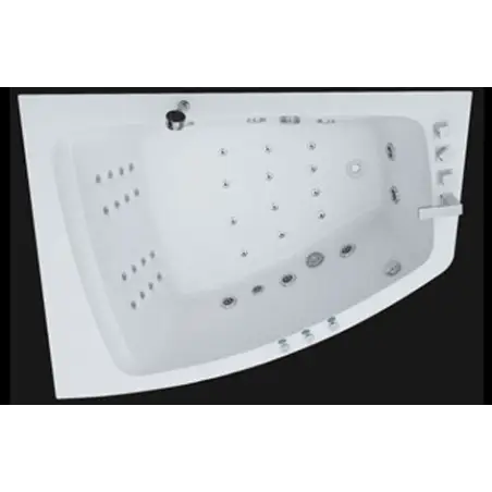 TopDesign spabad 183x91 - 2 personers - Hvid - Venstre model