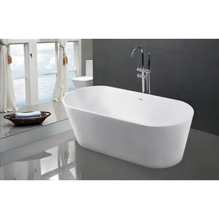 TopDesign fritstående ovalt stenbadekar 170 X 75 cm