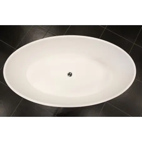 TopDesign fritstående ovalt stenbadekar 160 X 88 cm