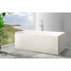 TopDesign fritstående firkantet stenbadekar 170 X 72 cm