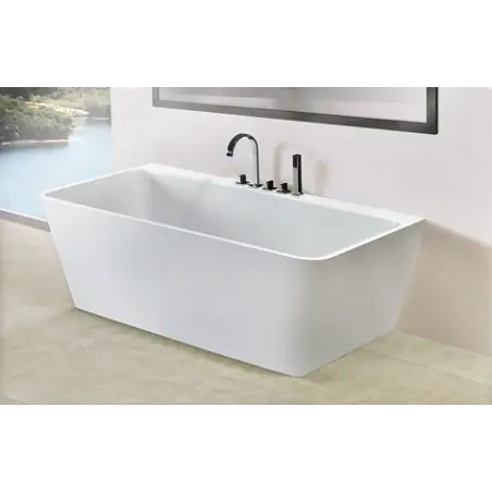 TopDesign fritstående firkantet stenbadekar 159 X 76 cm