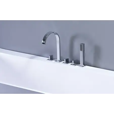 TopDesign fritstående firkantet stenbadekar 159 X 76 cm