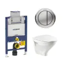 Toiletpakke m/Geberit cisterne, Ifø Sig toilet m/sæde, og blankkrom/matkrom trykplade
