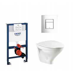 pumpe par ubetalt Toiletpakke m/Grohe cisterne, Ifø Sign toilet m/sæde og krom trykknap  3.459,00 kr.