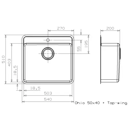 Stregtegning af Ohio 50 x 40