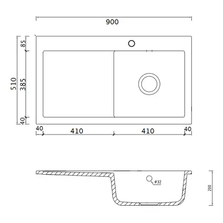 Lavabo Mera 90