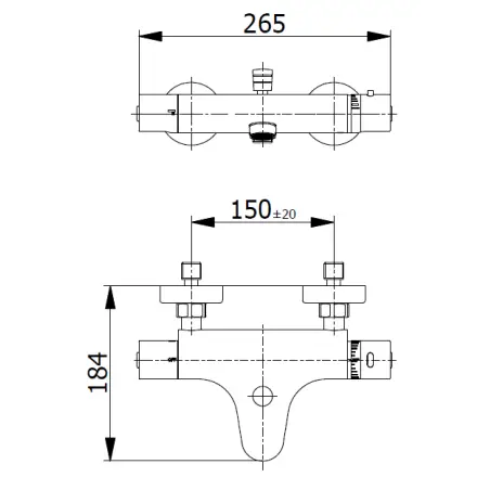 Cassøe komplet kararmatur m/håndbruser - Messing