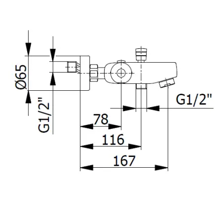 Cassøe komplet kararmatur m/håndbruser - Messing