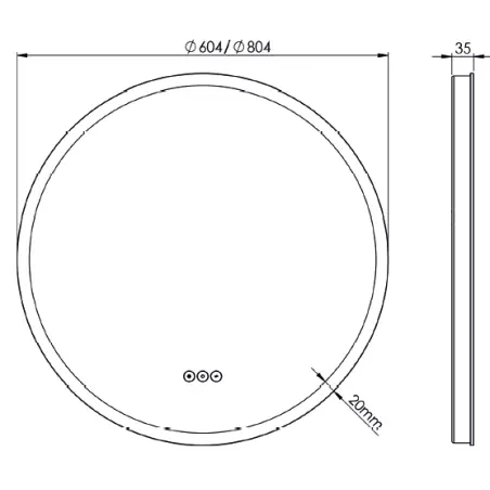 Cassøe Johannesburg spejl m/front & backlight LED - Ø60 cm