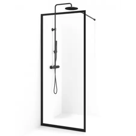 Cassøe New York brusebæg med sort ramme - 75 x 201 cm - Sort