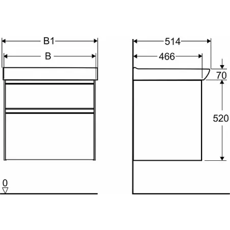 Ifø Sense møbelpakke 90 x 51 cm, m/Spira håndvask