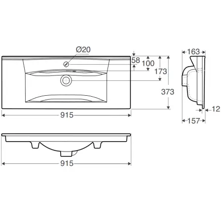 Ifø Sense Compact møbelpakke 90 x 36,6 cm, m/Sense håndvask
