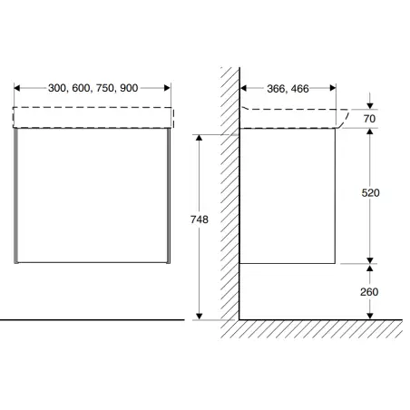Ifø Sense Compact møbelpakke 90 x 36,6 cm, m/Sense håndvask