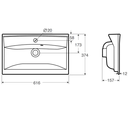 Ifø Sense Compact møbelpakke 90 x 36,6 cm, m/Sense håndvask