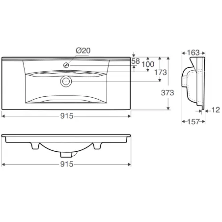 Ifø Sense Compact møbelpakke 90 x 36,6 cm, m/Sense håndvask & låger