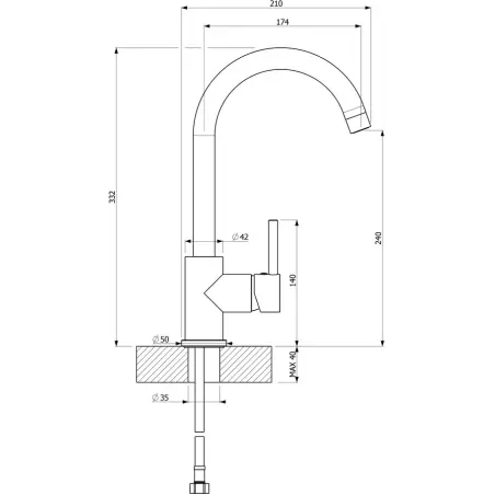 Skanitek Citta køkkenarmatur i mat sort