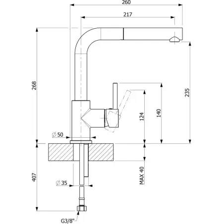 Skanitek Litta-s køkkenarmatur i mat sort - med udtræksbruser