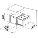 Blanco Botton pro 60/3 Automatisk affaldssystem, 3 spande - Til skab