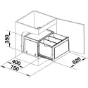 Blanco Botton pro 60/3 Manuel affaldssystem, 3 spande - Til skab