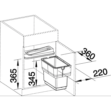 Blanco Singolo Automatisk affaldssystem, 1 spande - Til skab