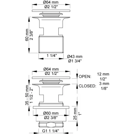 VOLA A62-19 BUNDVENTIL MESSING