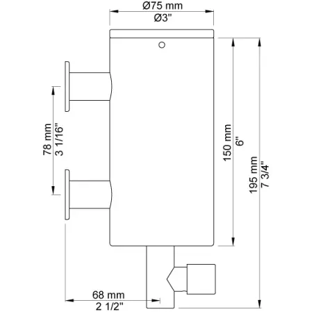 Vola T10 - 19 sæbedispenser 500 ml - poleret messing natur