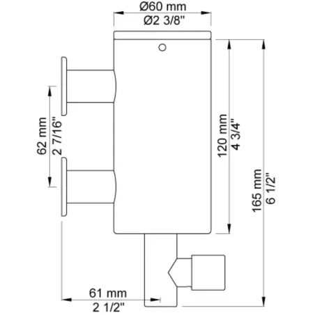 Vola T10JR - 19 sæbedispenser 250ml - poleret messing natur