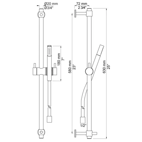 Vola T34 - 19 Brusesæt - poleret messing natur